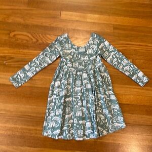 Hanna Andersson sz 5 green and white dress